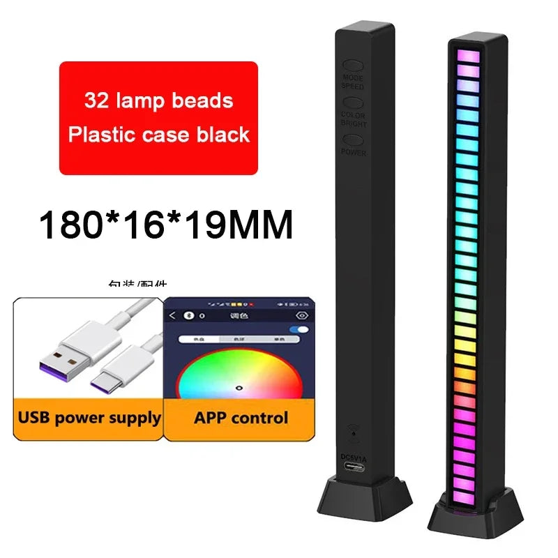 RGB LED Sound-Reactive Light Bar – Music Sync Ambient Lighting