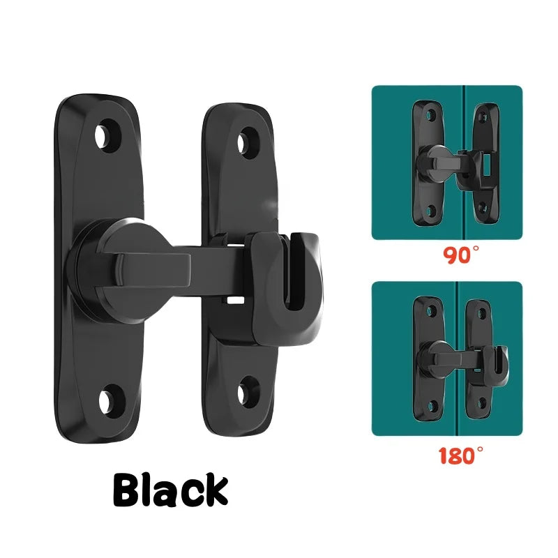 Zinc Alloy Flip Door Latch – 90°/180° Anti-Theft Sliding Door Lock