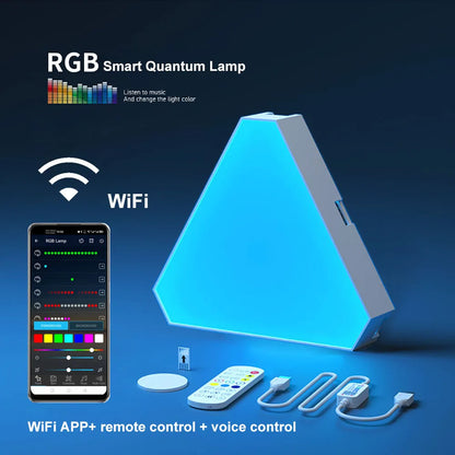 Smart RGB Triangular Wall Lamp – Modular LED Panels with App Control