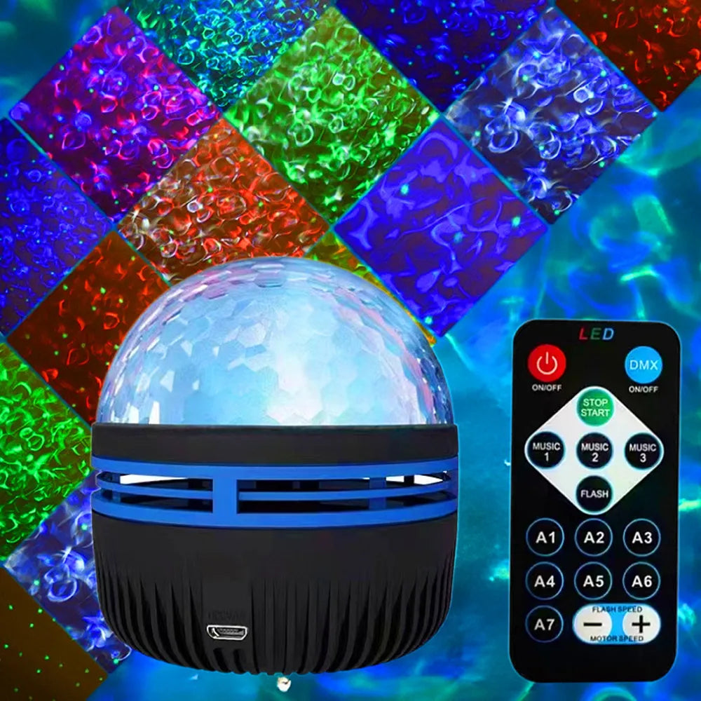 LED Galaxy Night Sky Projector – Aurora & Water Ripple Modes