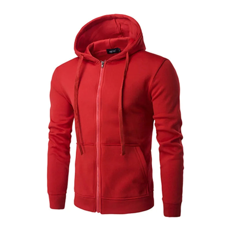 Men's Slim Fit Zip-Up Hoodie — Casual Sweatshirt Jacket