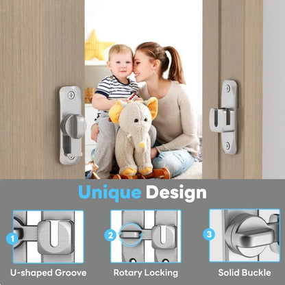 Zinc Alloy Flip Door Latch – 90°/180° Anti-Theft Sliding Door Lock