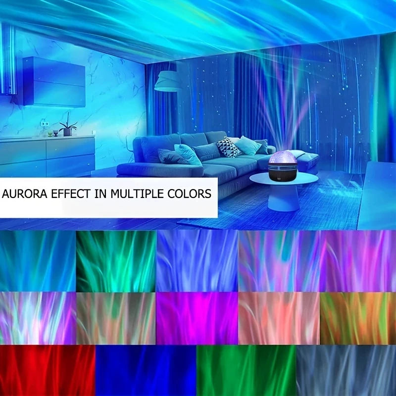 2-in-1 LED Galaxy Projector – Night Light & Ocean Wave Ceiling Projector