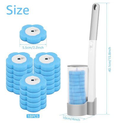 Disposable Toilet Bowl Cleaning Wand Kit Practical Toilet Bowl Brush with Replaceable Brush Head Multi-role Bathroom Accessories