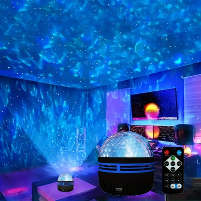 2-in-1 LED Galaxy Projector – Night Light & Ocean Wave Ceiling Projector