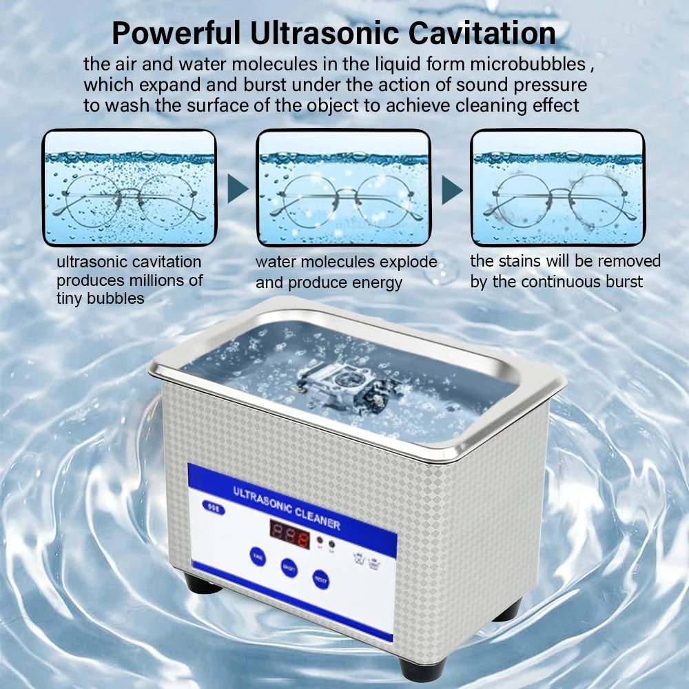 Ultrasonic Cleaner – 40KHz Professional Jewelry & Glasses Cleaning Machine
