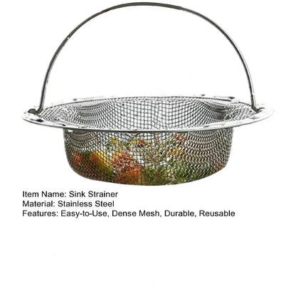 11*2cm Stainless Steel Sink Strainer With Handle Kitchen Sink Stopper Strainer Mesh Sink Sewer Filter Catcher Household Supplies