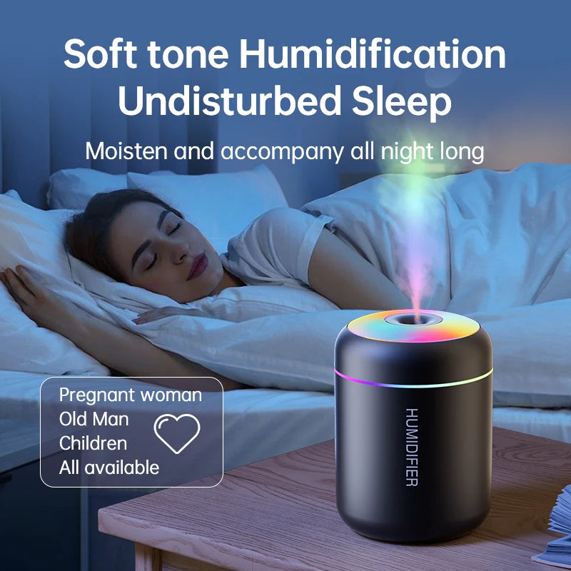 Mini USB Humidifier & Aroma Diffuser – 180ml Ultrasonic Mist Maker