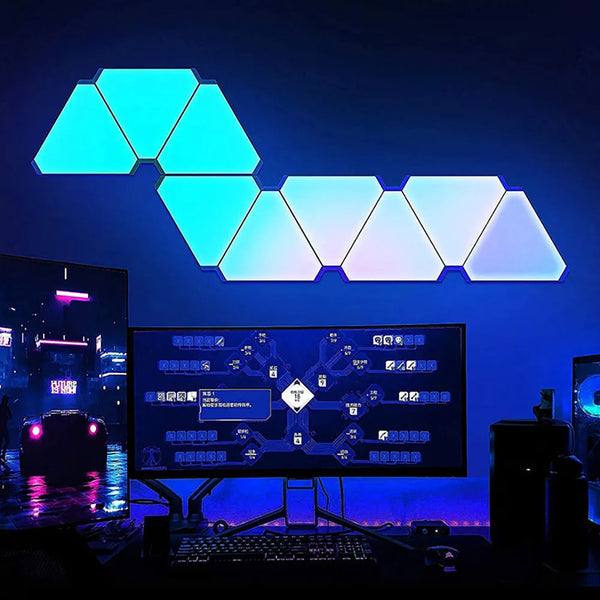 Smart RGB Triangular Wall Lamp – Modular LED Panels with App Control