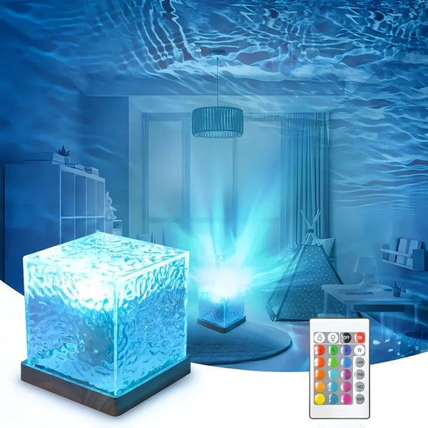 Ocean Wave Aurora Projector – 16-Color Rotating LED Night Light