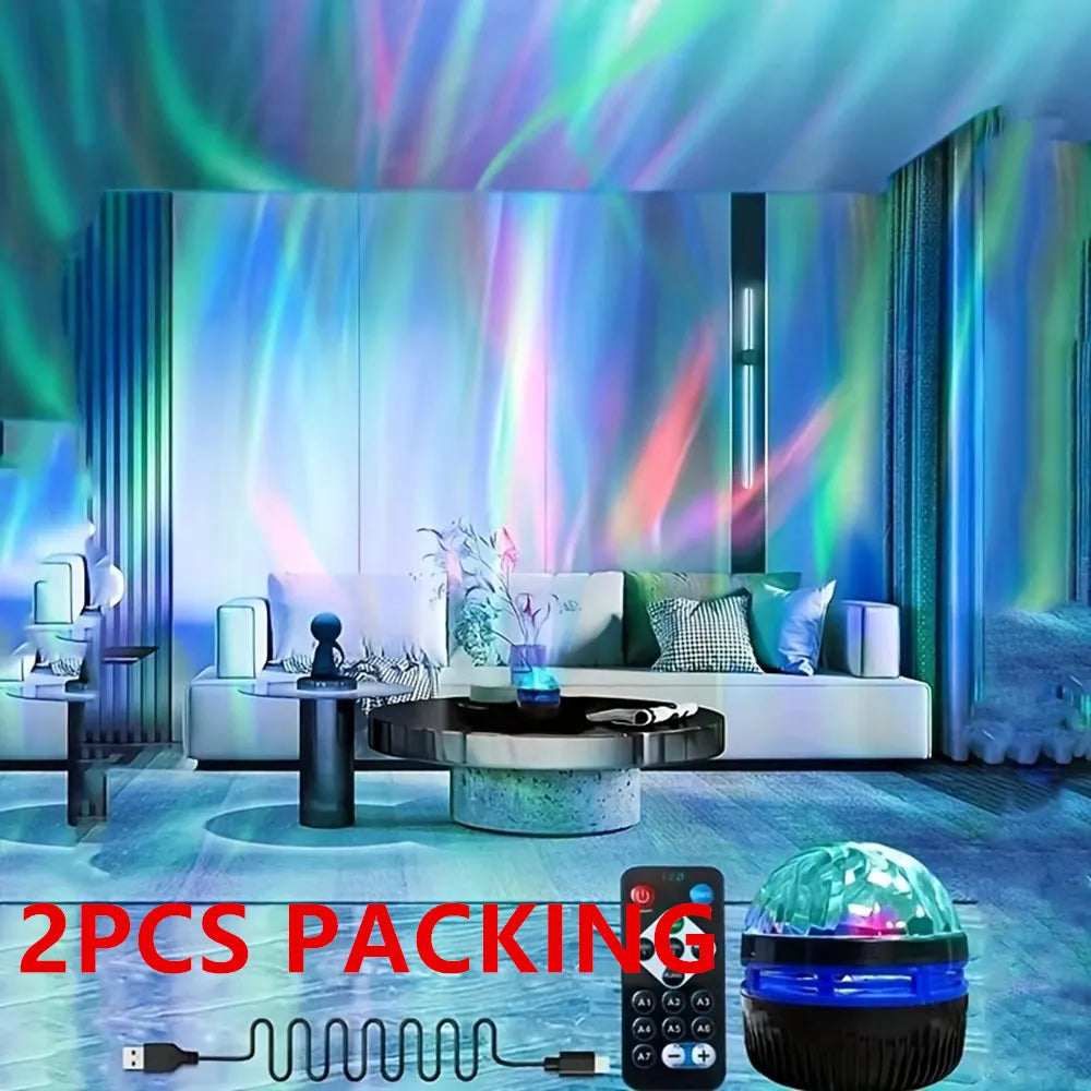 2-in-1 LED Galaxy Projector – Night Light & Ocean Wave Ceiling Projector