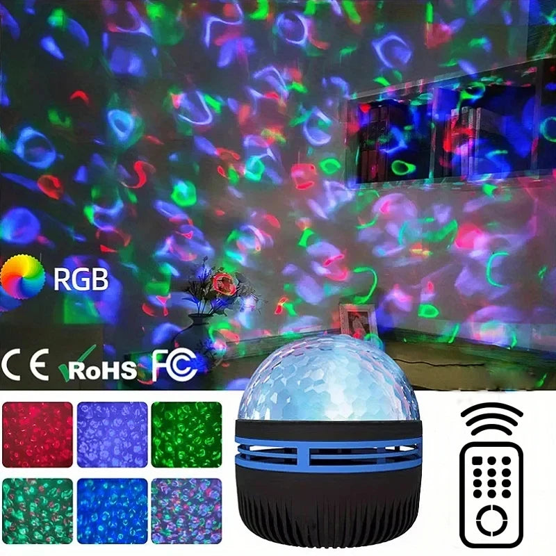 2-in-1 LED Galaxy Projector – Night Light & Ocean Wave Ceiling Projector