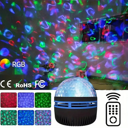 2-in-1 LED Galaxy Projector – Night Light & Ocean Wave Ceiling Projector