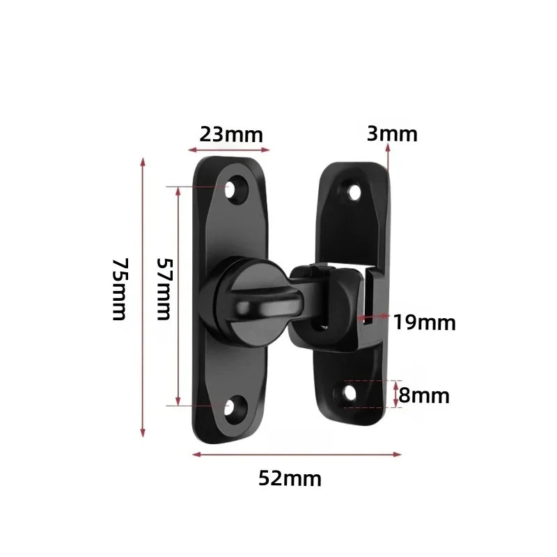 Zinc Alloy Flip Door Latch – 90°/180° Anti-Theft Sliding Door Lock