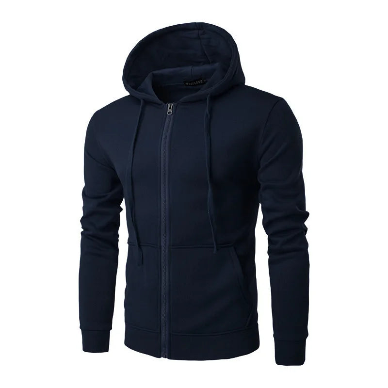 Men's Slim Fit Zip-Up Hoodie — Casual Sweatshirt Jacket