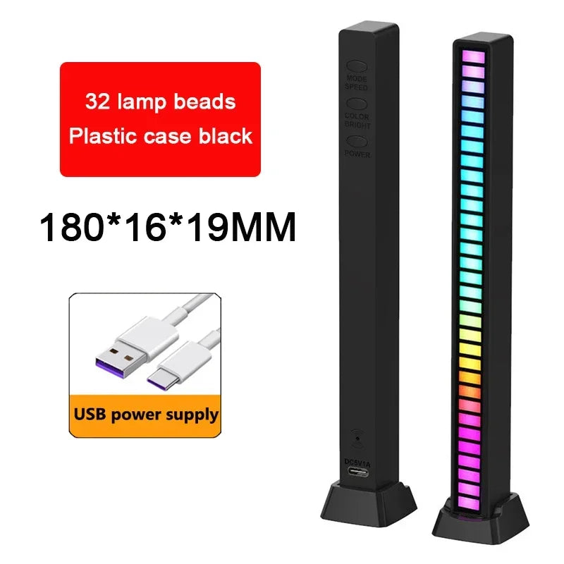 RGB LED Sound-Reactive Light Bar – Music Sync Ambient Lighting