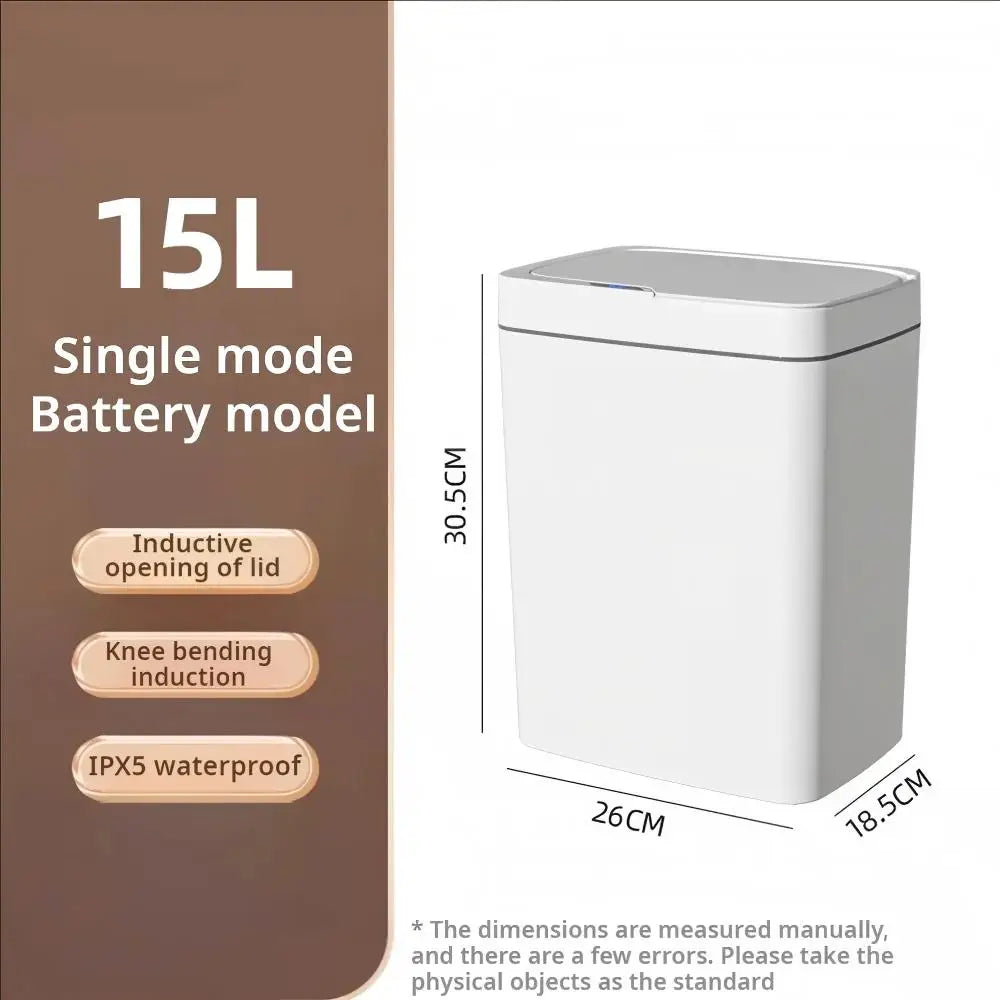 15L Smart Sensor Trash Can – Touchless Auto-Bagging Bin with Motion Sensor Lid