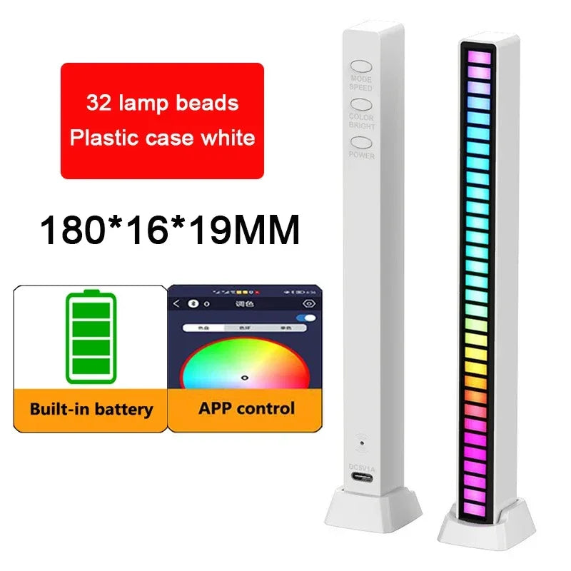 RGB LED Sound-Reactive Light Bar – Music Sync Ambient Lighting