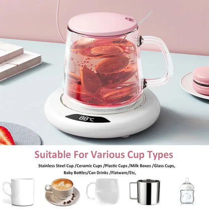 1PC Thermostatic Heating Coaster USB Home Heating Coaster 3-speed Adjustment Heating 55 Degrees Constant Temperature