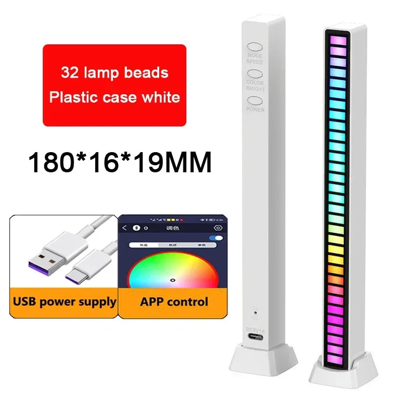 RGB LED Sound-Reactive Light Bar – Music Sync Ambient Lighting