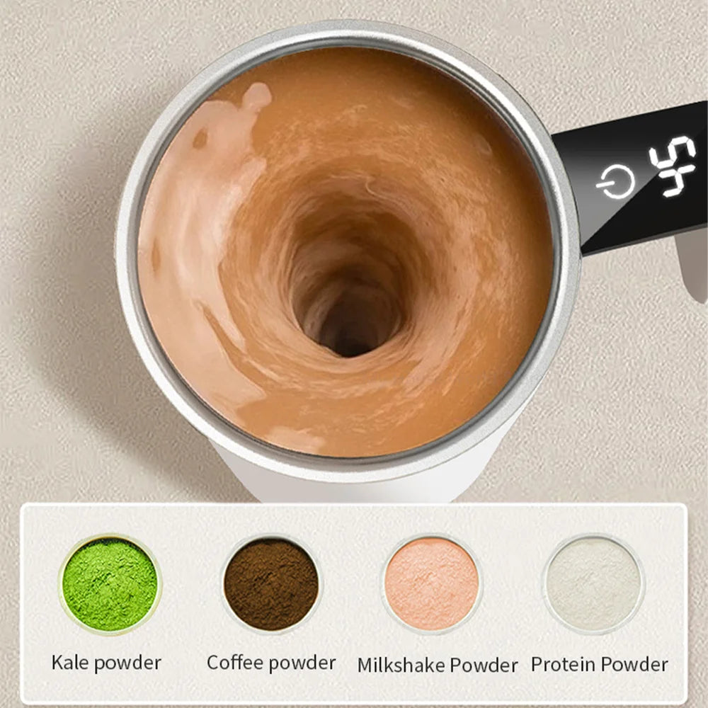 Self-Stirring Magnetic Mug – 380ml Rechargeable Electric Coffee Mixer Cup