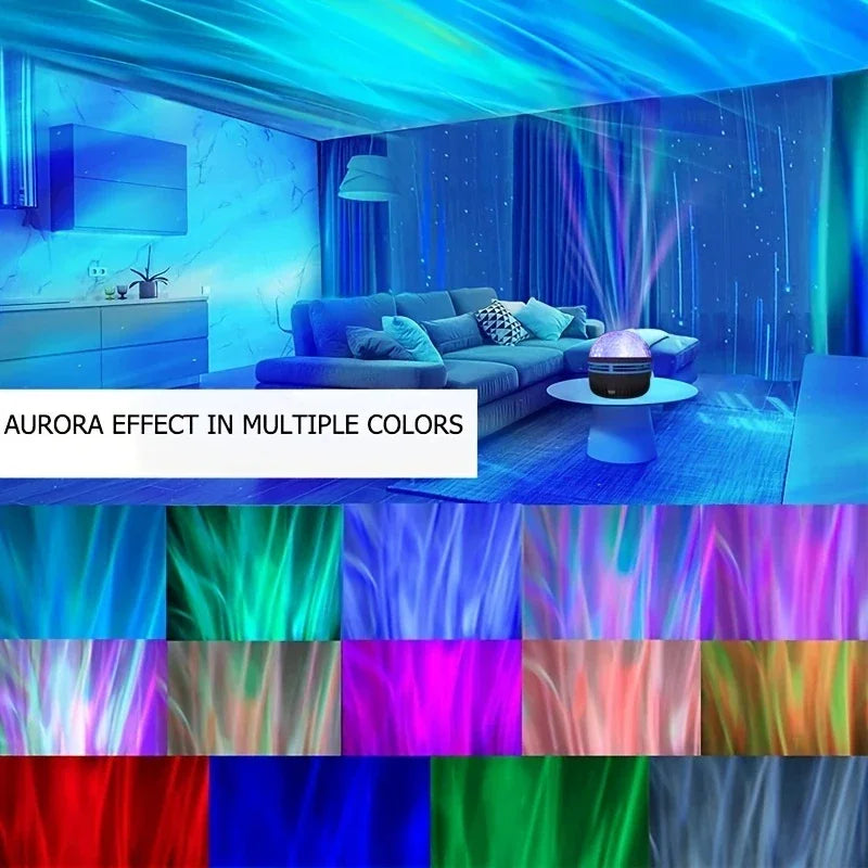 LED Galaxy Night Sky Projector – Aurora & Water Ripple Modes