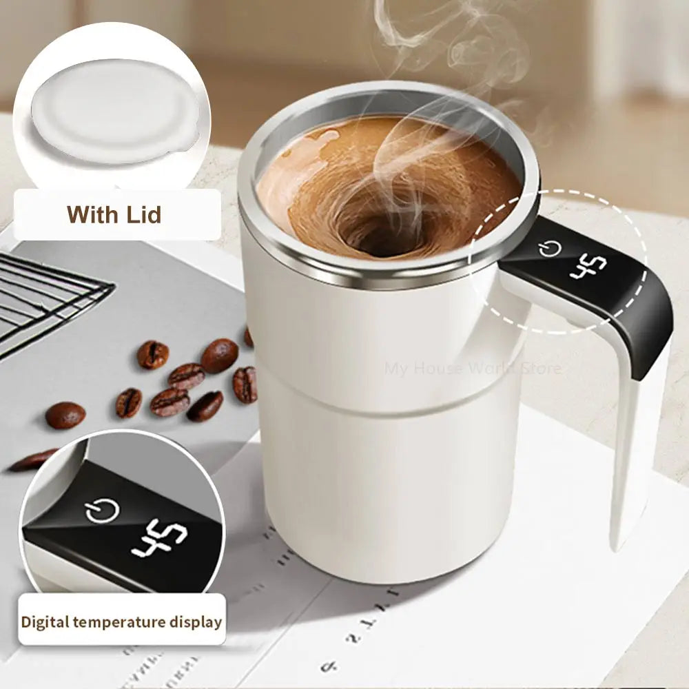 Self-Stirring Magnetic Mug – 380ml Rechargeable Electric Coffee Mixer Cup