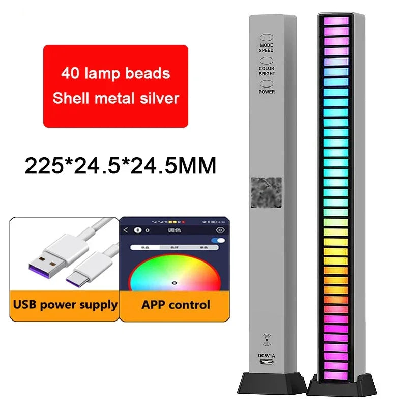 RGB LED Sound-Reactive Light Bar – Music Sync Ambient Lighting