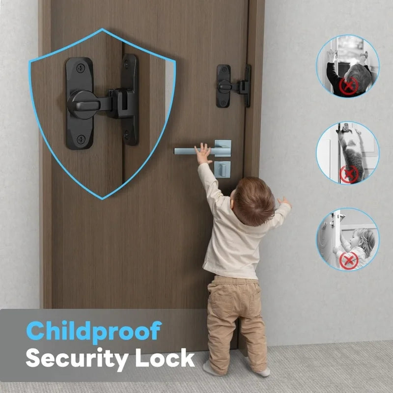 Zinc Alloy Flip Door Latch – 90°/180° Anti-Theft Sliding Door Lock