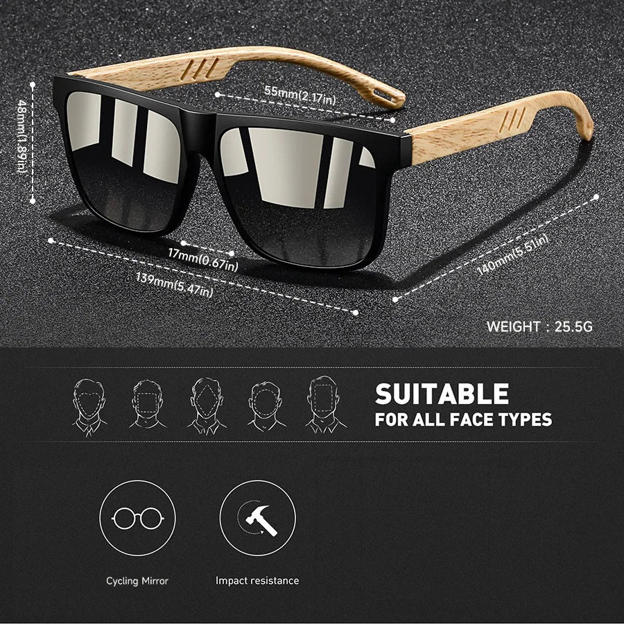 Vintage Square Sunglasses — UV400 Mirror Lens | Men & Women