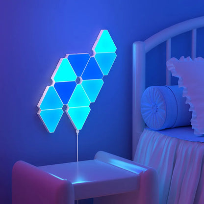 Smart RGB Triangular Wall Lamp – Modular LED Panels with App Control