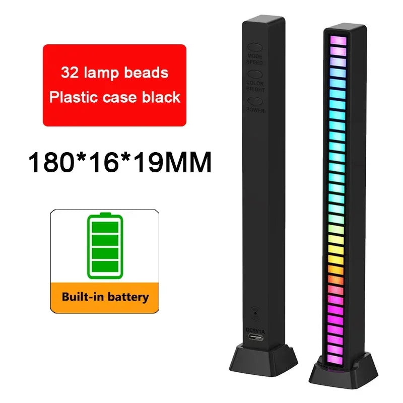 RGB LED Sound-Reactive Light Bar – Music Sync Ambient Lighting