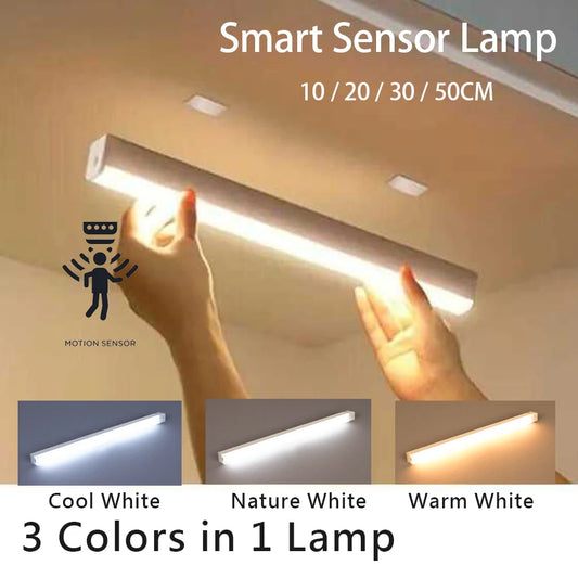 Motion Sensor LED Cabinet Light – Wireless Rechargeable Magnetic Bar Light