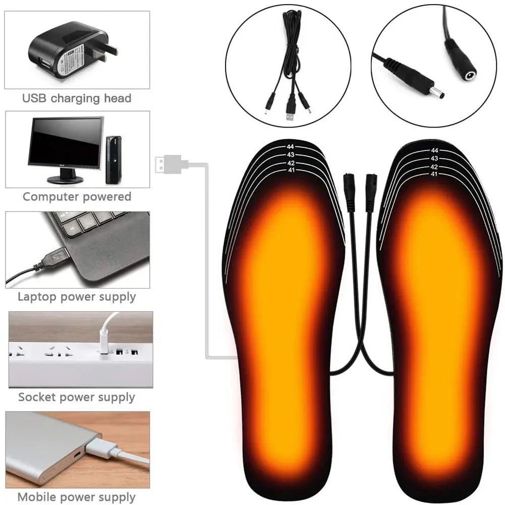 USB Heated Insoles – Electric Carbon Fiber Foot Warmer for Winter