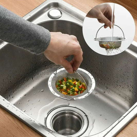 11*2cm Stainless Steel Sink Strainer With Handle Kitchen Sink Stopper Strainer Mesh Sink Sewer Filter Catcher Household Supplies