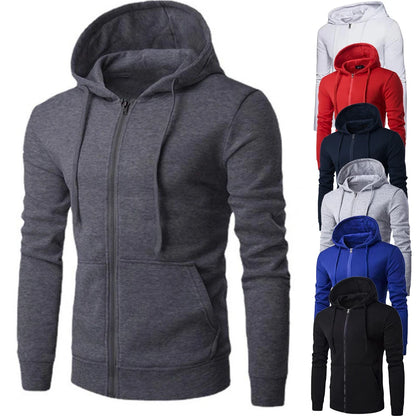 Men's Slim Fit Zip-Up Hoodie — Casual Sweatshirt Jacket
