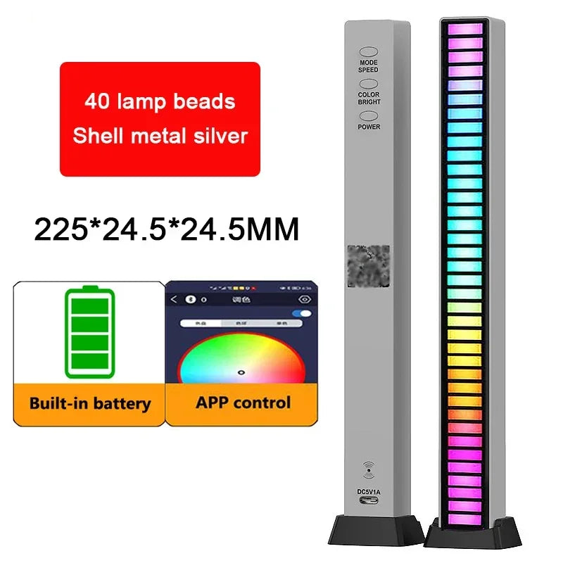 RGB LED Sound-Reactive Light Bar – Music Sync Ambient Lighting