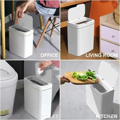 15L Smart Sensor Trash Can – Touchless Auto-Bagging Bin with Motion Sensor Lid